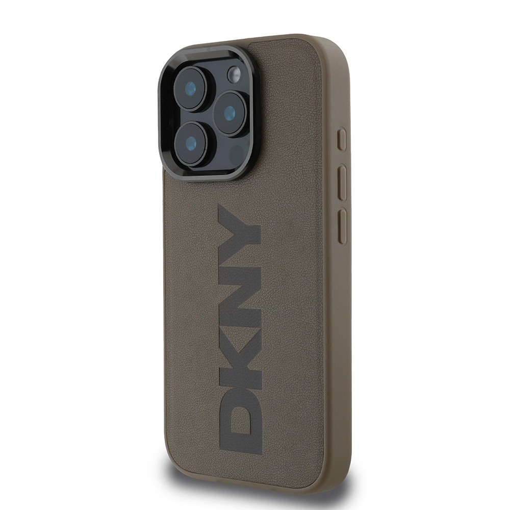 Apple iPhone 16 Pro Kılıf DKNY Orjinal Lisanslı M-safe Şarj Özellikli PU Deri Plain Kapak