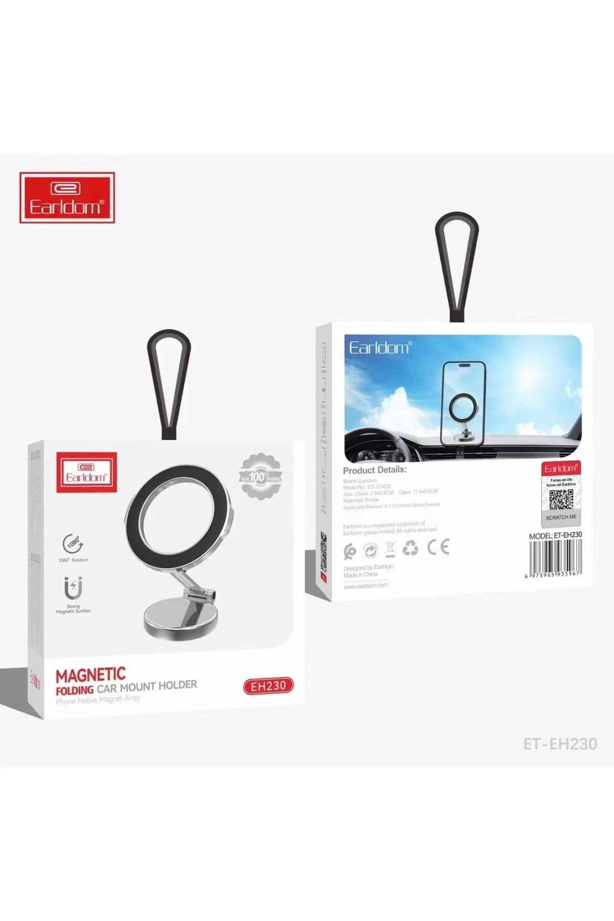 Earldom EH230 360 Derece Ayarlanabilen Yapışkanlı Manyetik Magsafe Araç Tutucu