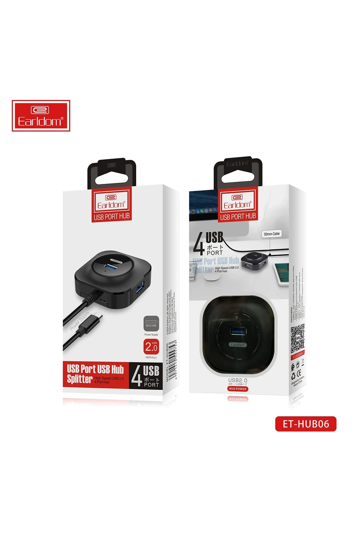 Earldom HUB06 Tak Çalıştır 4 Adet Usb 2.0 Çıkışlı Usb Çoklayıcı