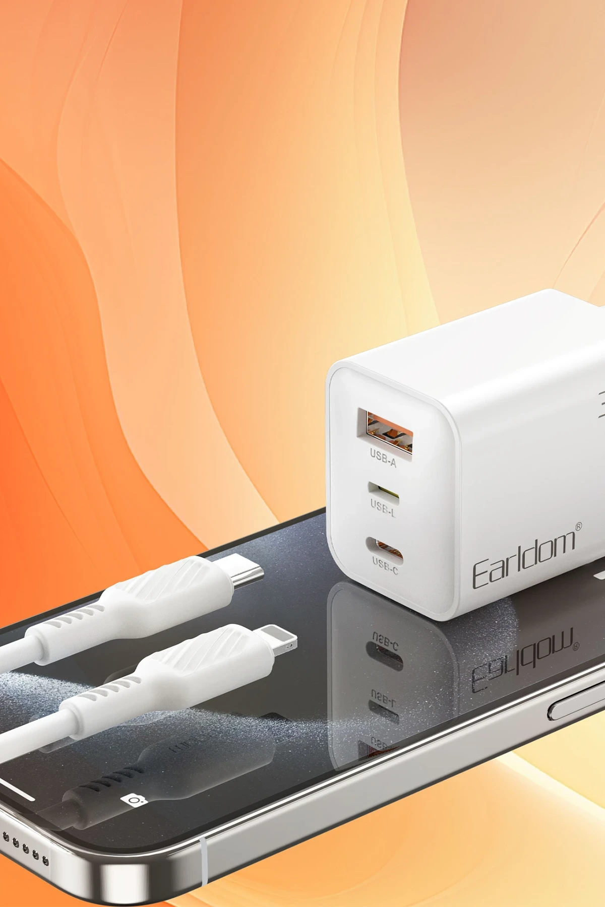 Earldom EU51 Type-C Lightning ve USB Çıkışlı 30W PD Hızlı Şarj Aleti