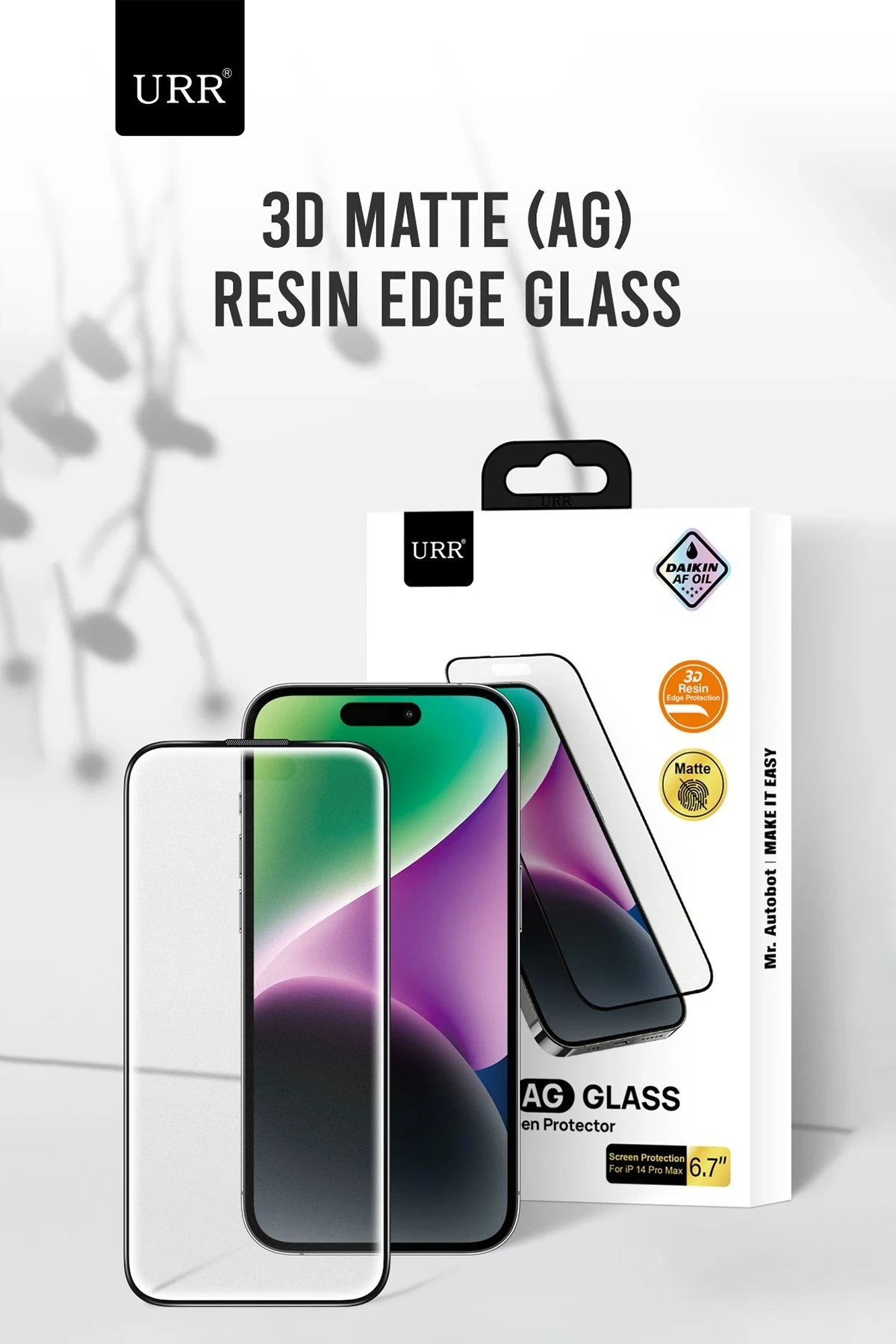 URR iPhone 16 Pro Max 3D Matte Antiglare Resin Edge Cam Ekran Koruyucu