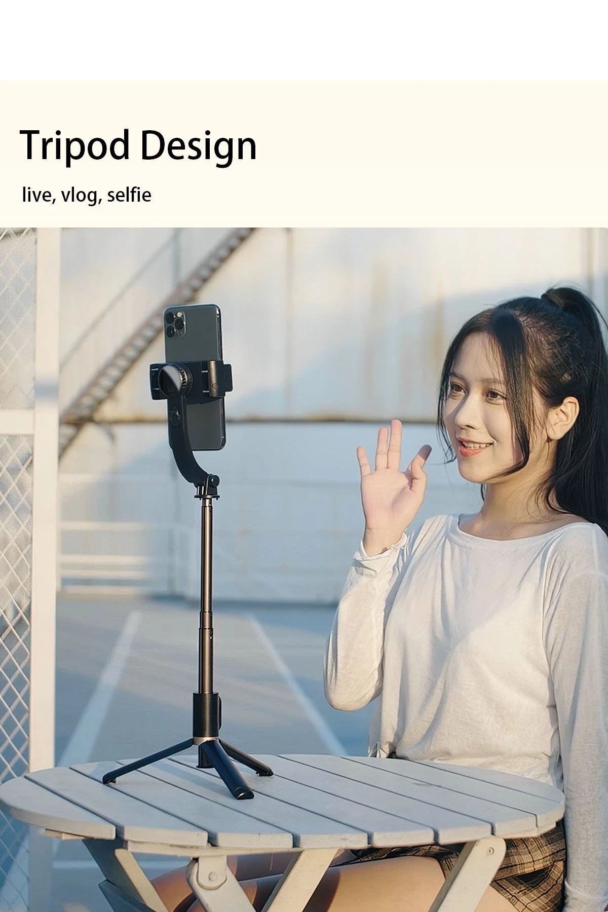 Yesido SF14 360 Derece Bluetooth 5.0 Kontrollü 75cm Selfie Gimbal