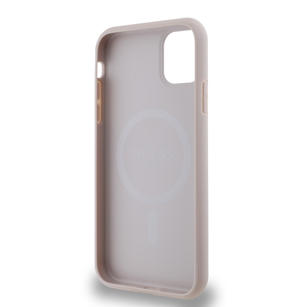 Apple iPhone 11 Kılıf Guess Orjinal Lisanslı M-safe Şarj Özellikli Small 4G Classic Kapak