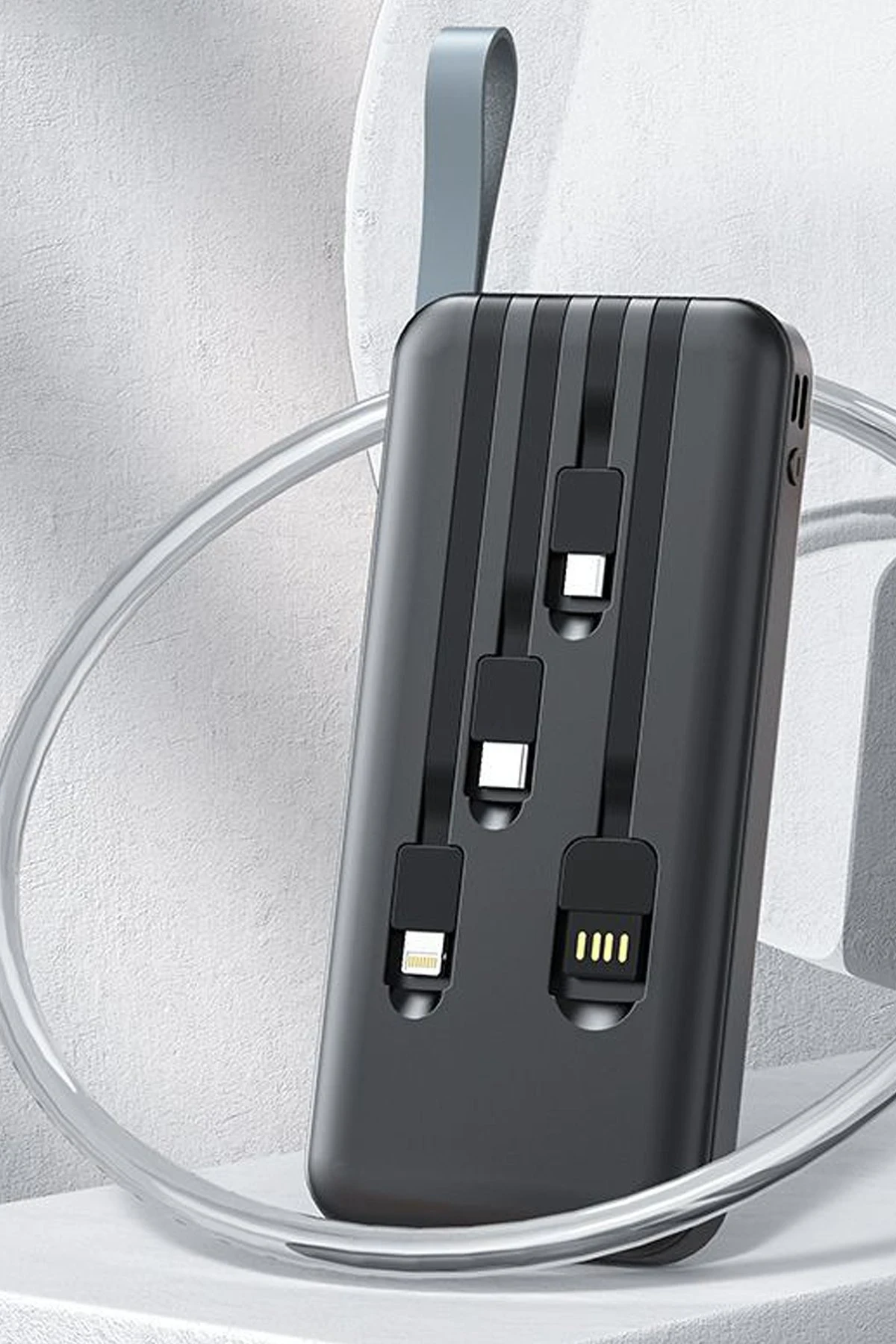 Earldom PB48 10.000 mAh 10W Led Işıklı 3in1 Dahili Kablolu Powerbank