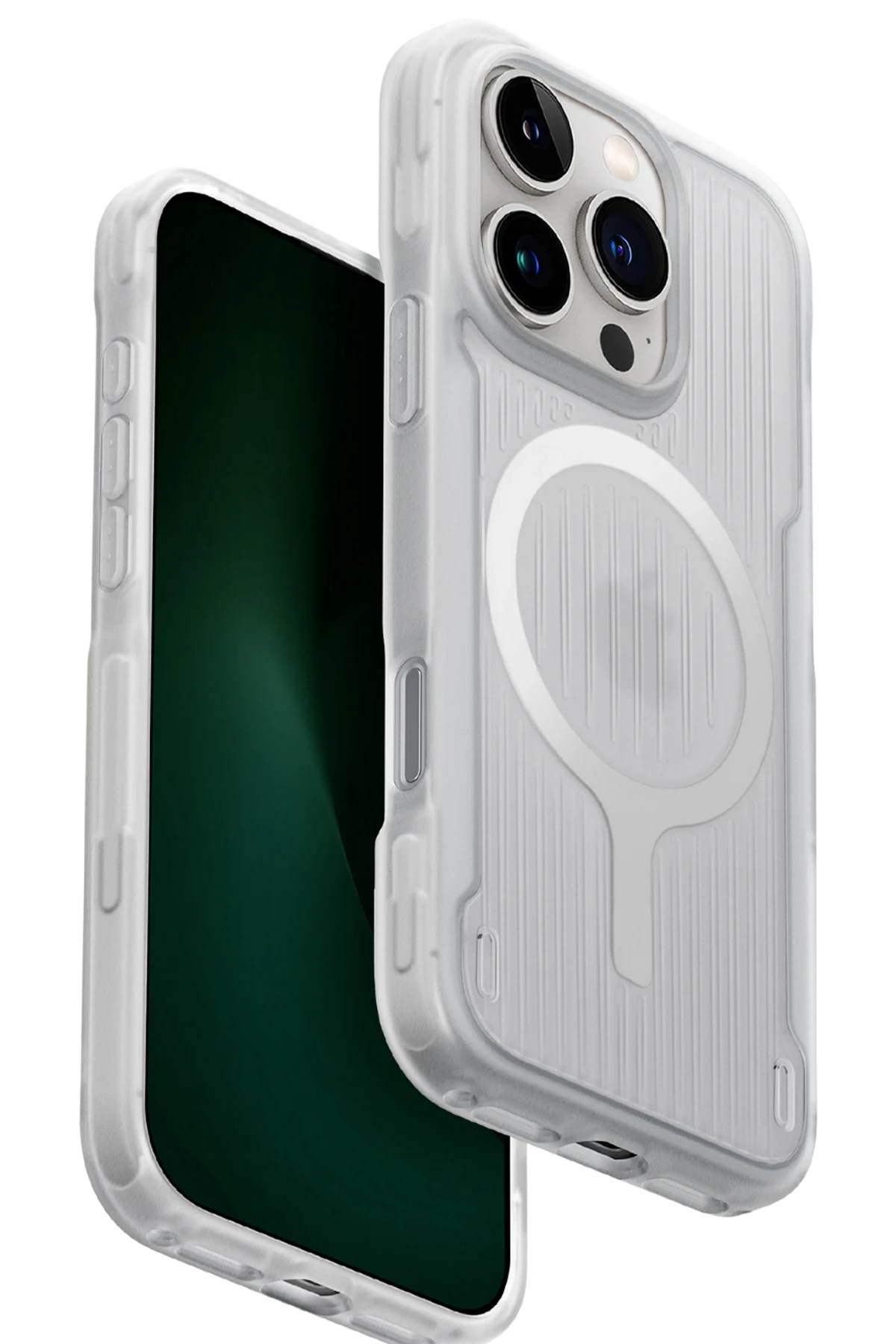 Uniq iPhone 16 Pro Combat Active Magsafe Kapak - Şeffaf Fosforlu