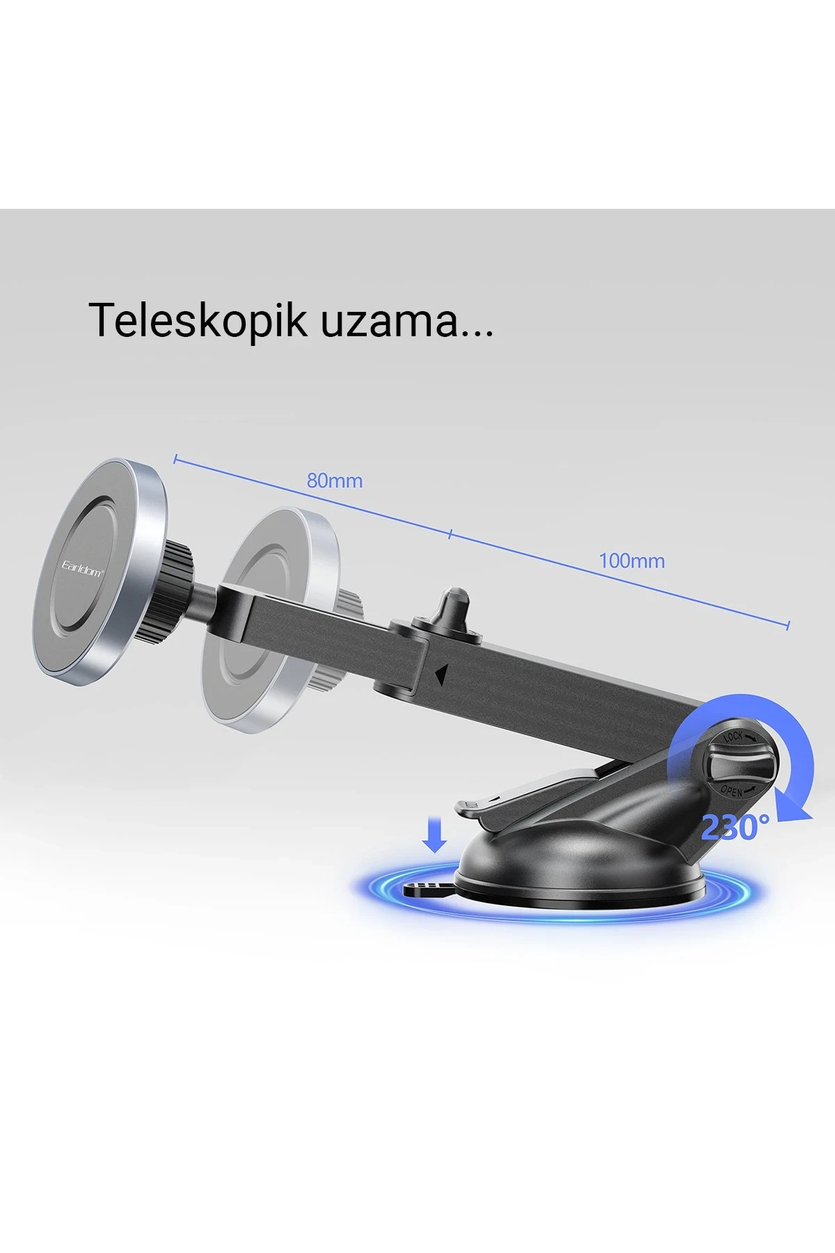 Earldom EH211 Ayarlanabilir Vantuzlu Magsafe Araç Tutucu
