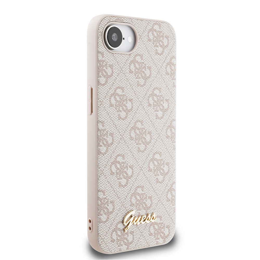 Apple iPhone 16E Kılıf Guess Orjinal Lisanslı 4G Desenli Script Metal Logolu Kapak