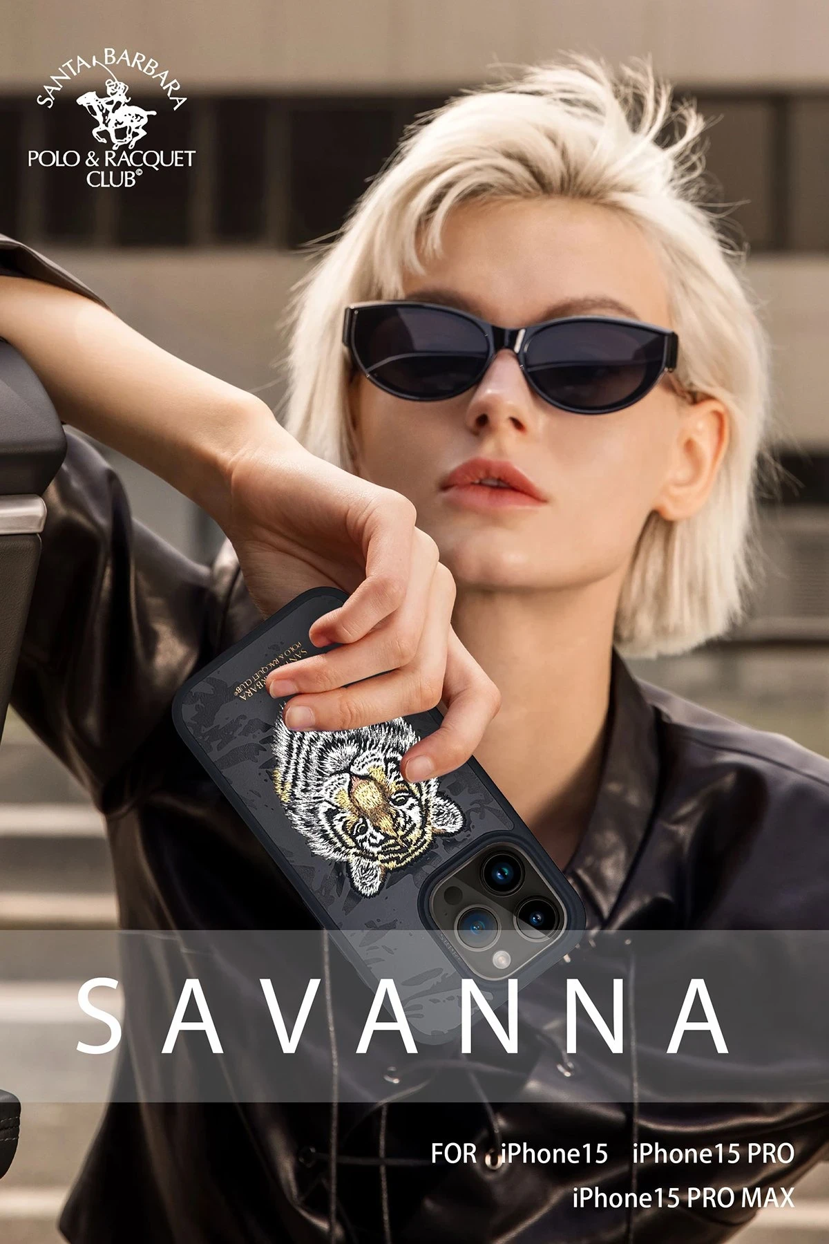 Santa Barbara Polo Racquet Club iPhone 15 Pro Savanna Kapak - Snow Leopard