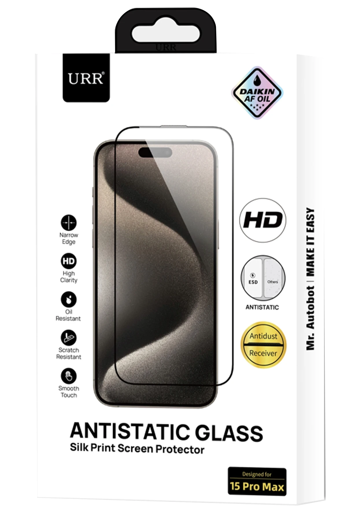 URR iPhone 14 2.5D Antistatik Silkscreen Cam Ekran Koruyucu