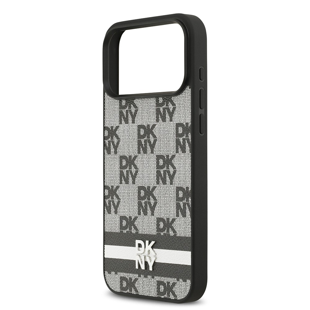 Apple iPhone 17 Pro Max Kılıf DKNY Orjinal Lisanslı M-safe Şarj Özellikli 3D Yazılı Metal Logolu Kapak