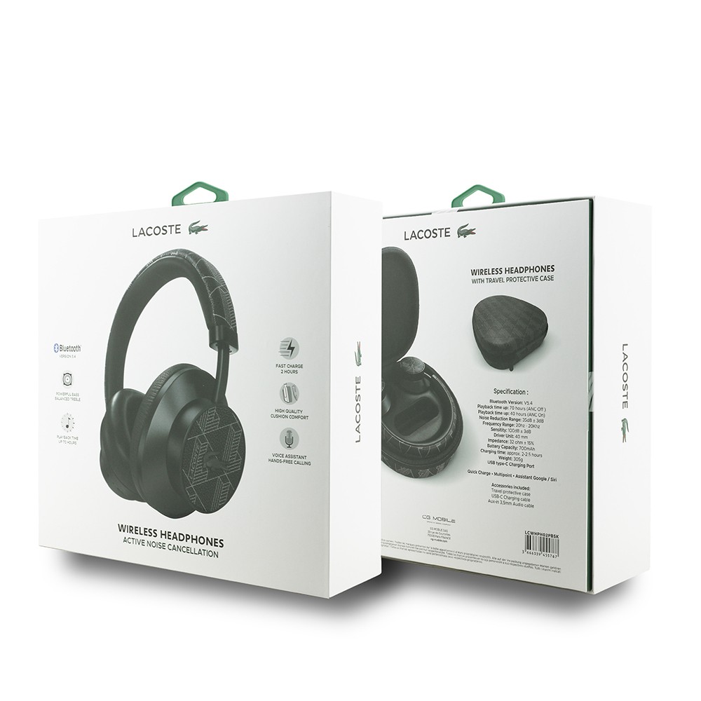 Lacoste Orjinal Lisanslı LH02 ANC Taşıma Çantalı Ayarlanabilir Kulak Üstü Bluetooth Kulaklık v5.4