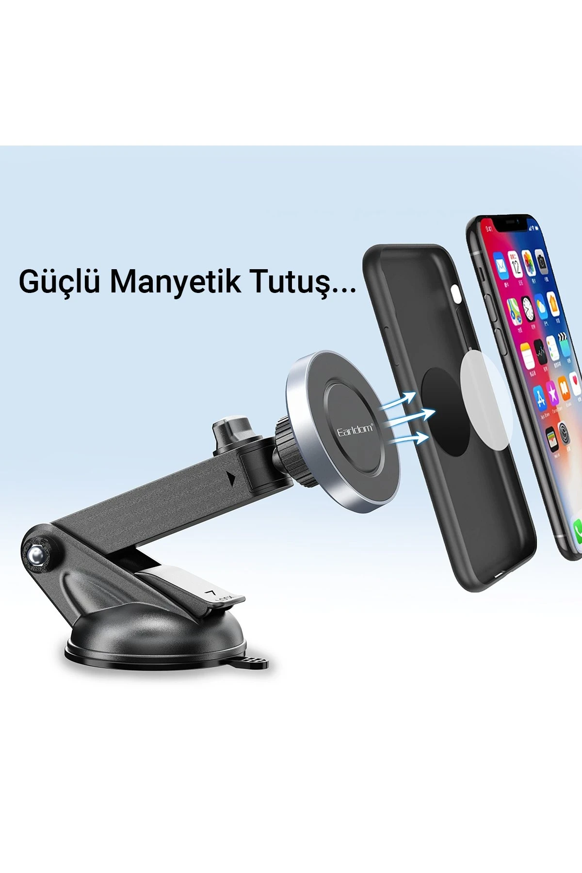 Earldom EH211 Ayarlanabilir Vantuzlu Magsafe Araç Tutucu