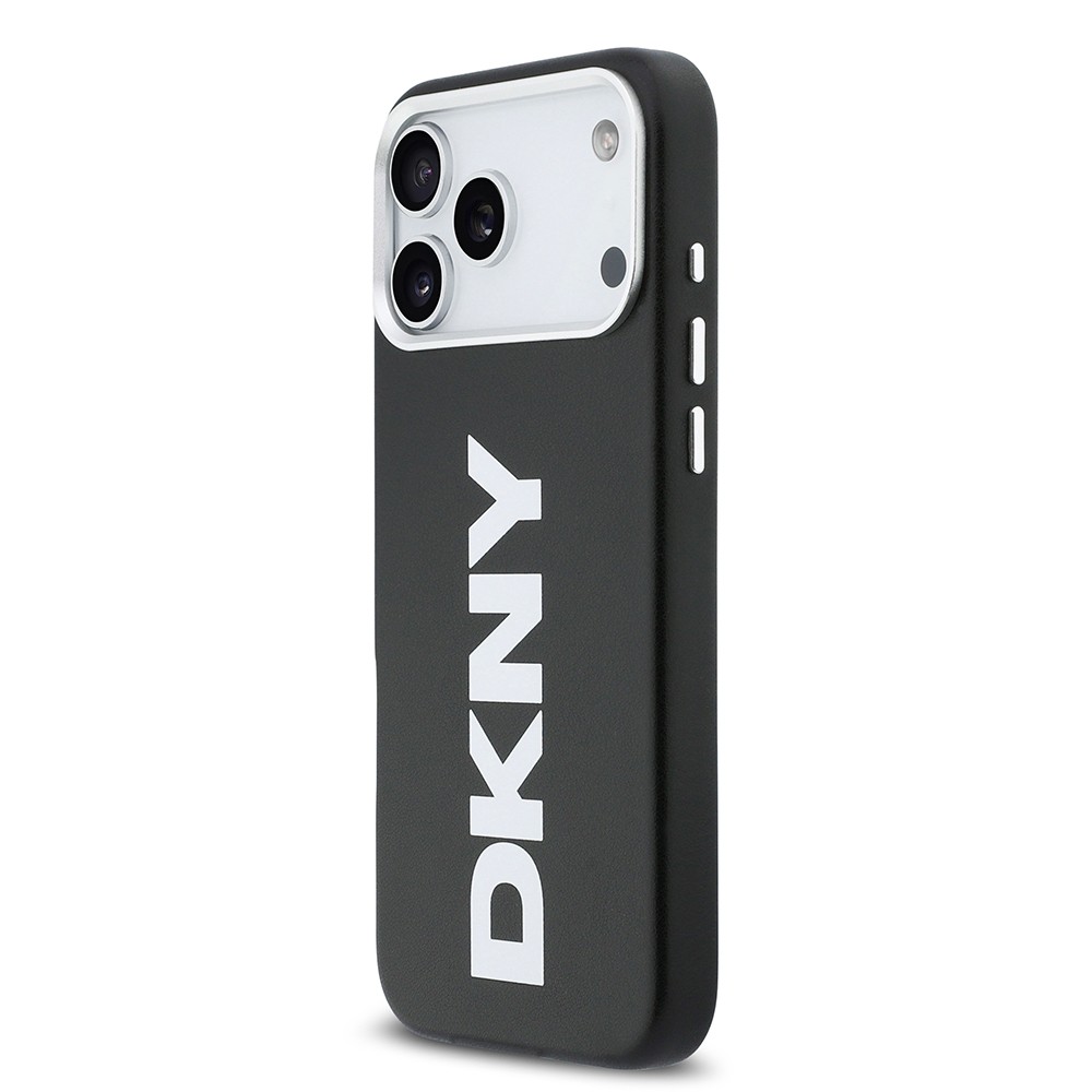 Apple iPhone 17 Pro Max Kılıf DKNY Orjinal Lisanslı M-safe Şarj Özellikli PU Büyük Dikey Logolu Kapak