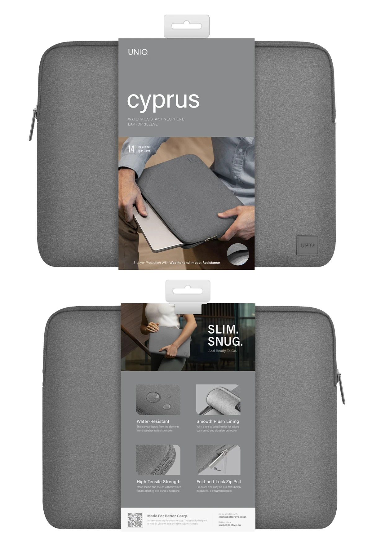 Uniq Cyprus Su Geçirmez Neopren Kumaş 16inç Laptop Çanta