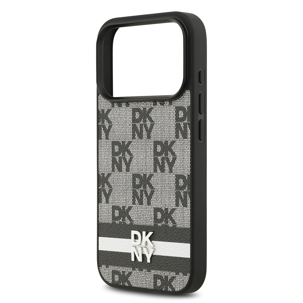 Apple iPhone 17 Pro Kılıf DKNY Orjinal Lisanslı M-safe Şarj Özellikli 3D Yazılı Metal Logolu Kapak