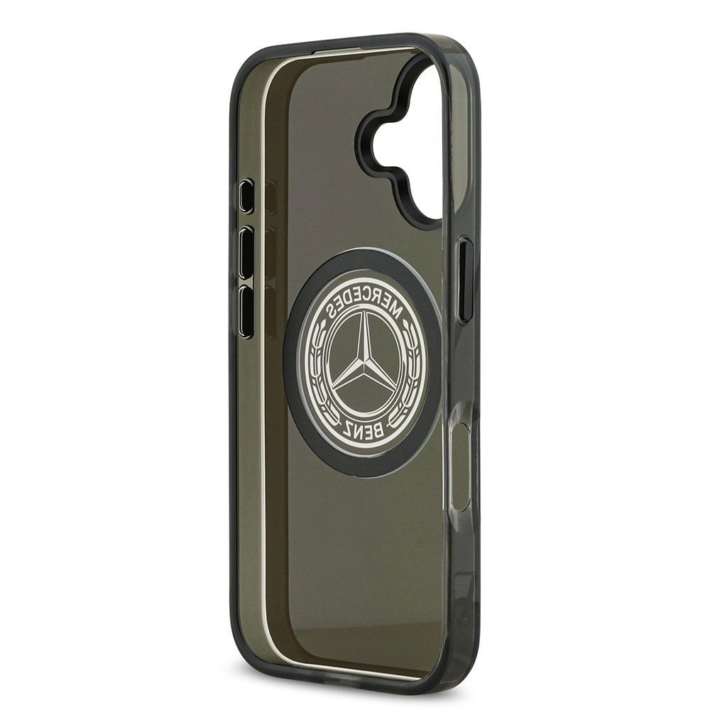 Apple iPhone 17 Kılıf Mercedes Benz Orjinal Lisanslı M-safe Şarj Özellikli Buzlu PC Nostaljik Yıldız Dizayn Kapak