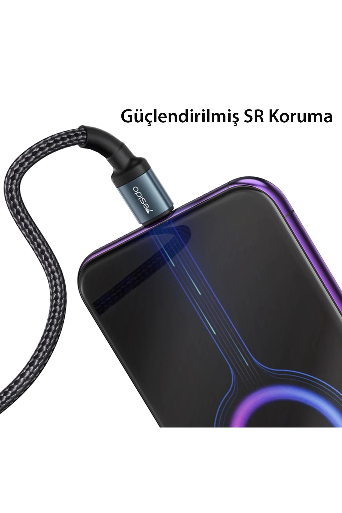 Yesido CA78 1.2M 60W Hasırlı Type-C to Type-C PD Hızlı Şarj Kablosu