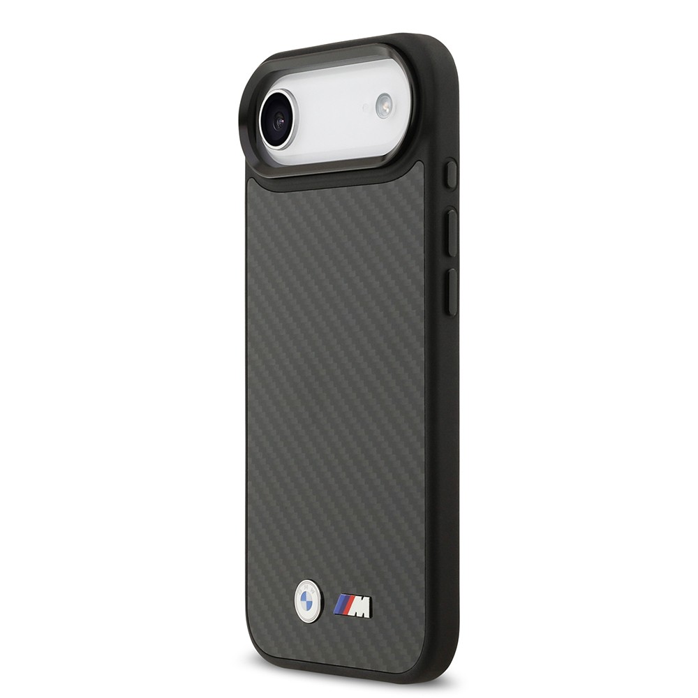 Apple iPhone 17 Air Kılıf BMW Orjinal Lisanslı M-safe Şarj Özellikli Karbon Fiber Metal Logolu Kapak