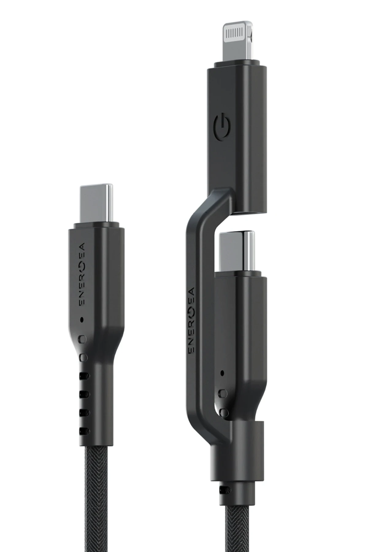 Energea Flow Duo 2in1 1.5M 240W Type-C to Type-C ve Lightning PD Hızlı Şarj Kablo