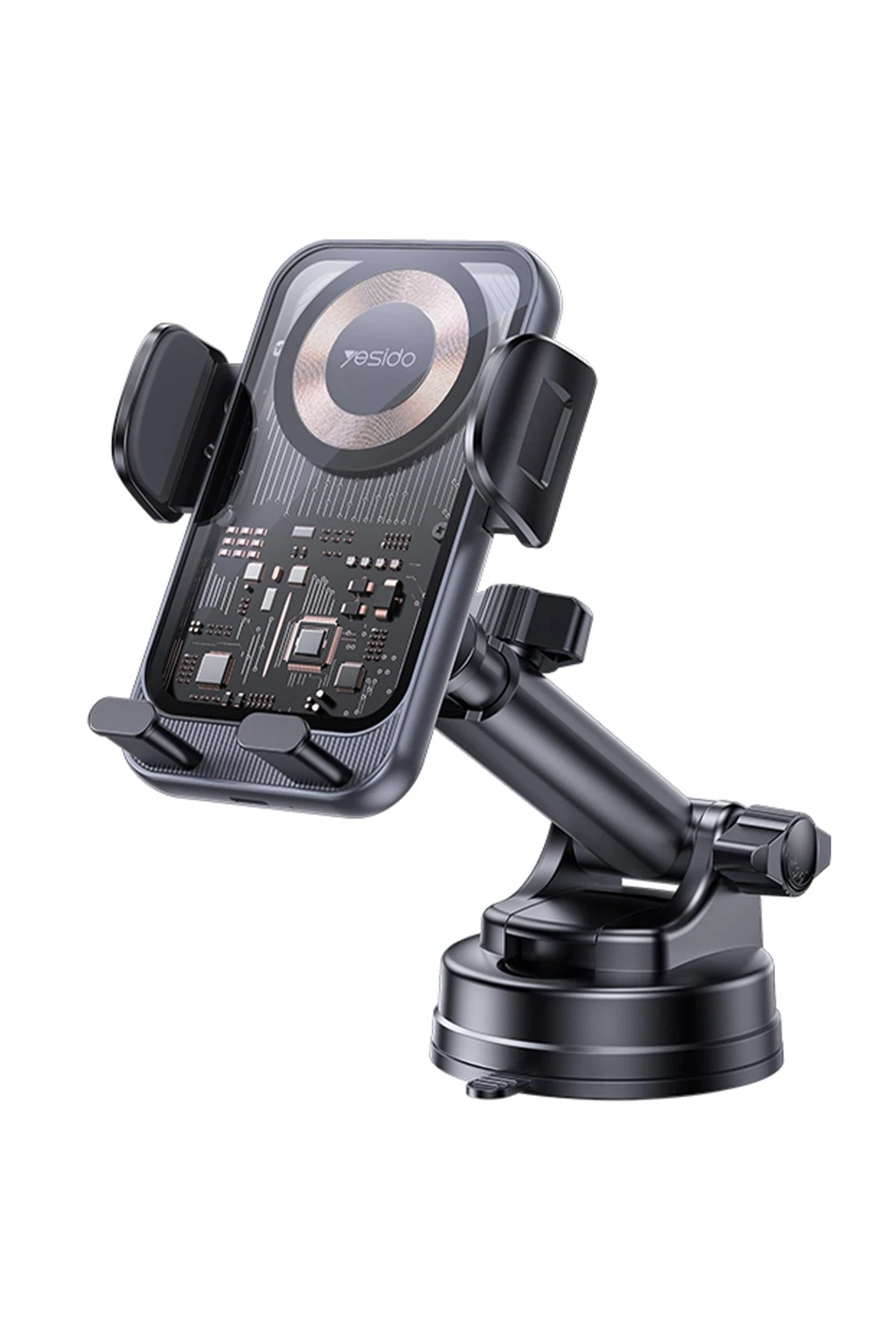 Yesido C307 Yapışkanlı 360 Derece Ayarlanabilir Cam Yüzeyli 15W Kablosuz Şarjlı Magsafe Araç Tutucu