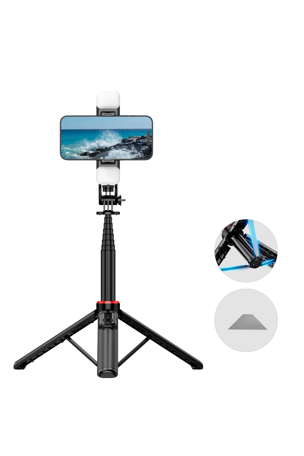 Keephone KP-LA01 Selfy 360 Derece Ayarlanabilir Led Işıklı 133.5cm BT Selfie Çubuğu