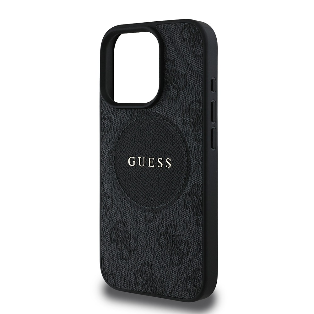 Apple iPhone 16 Pro Max Kılıf Guess Orjinal Lisanslı M-safe Şarj Özellikli Yazı Logolu Circle Classic Kapak