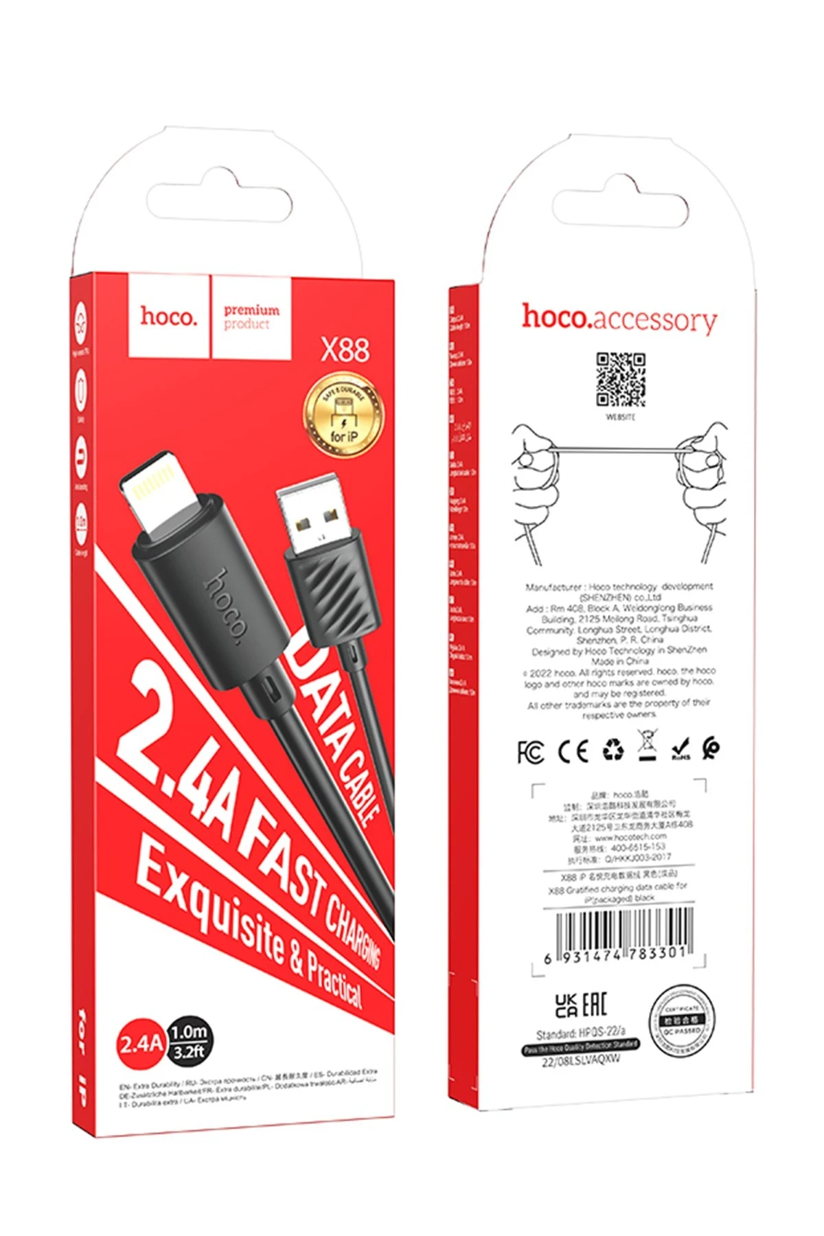 Hoco. X88 1M USB to Lightning Şarj Data Kablosu