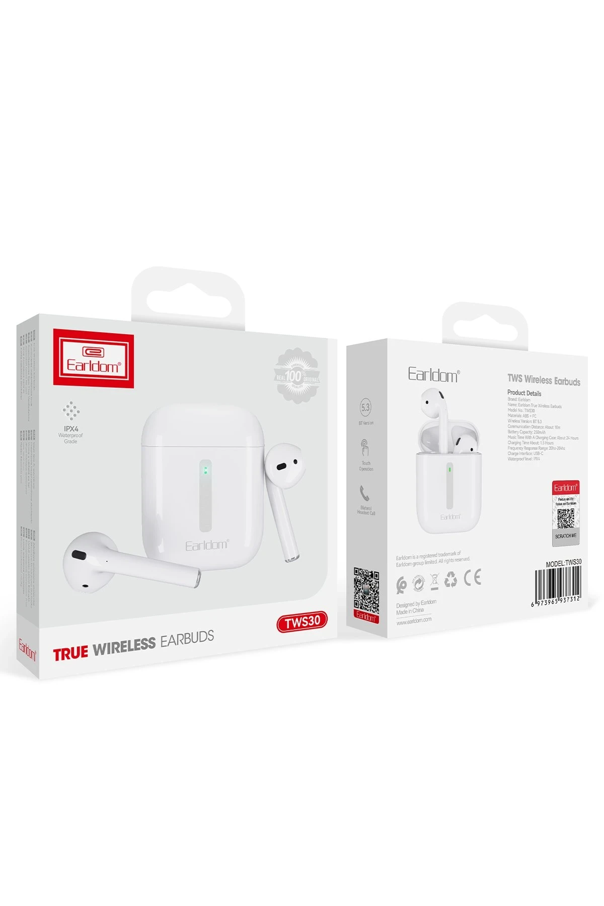 Earldom TWS30 BT 5.3 IPX4 Su Geçirmez Özellikli Kablosuz Airpods Kulaklık
