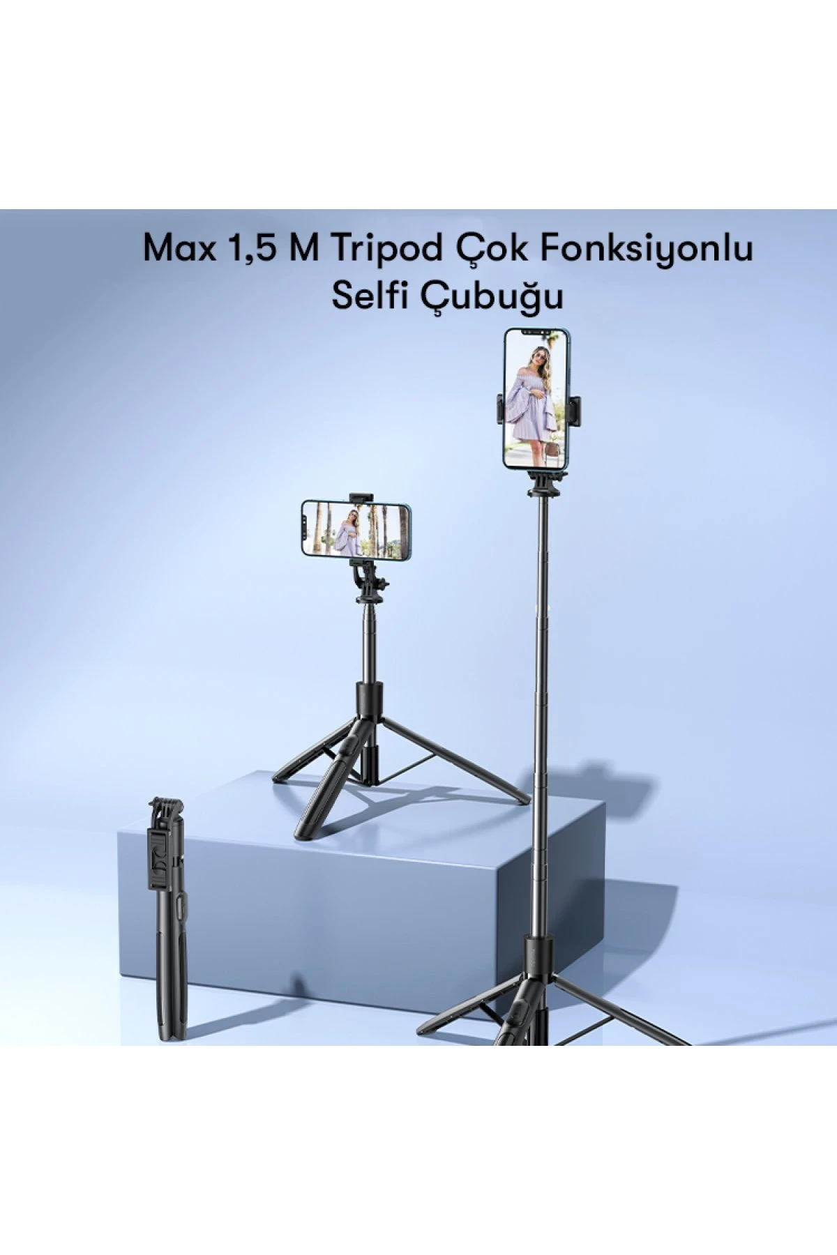 Yesido SF13 360 Derece Bluetooth Kontrollü 158cm Selfie Çubuğu