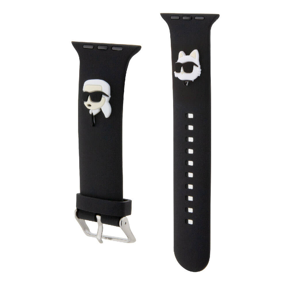 Apple Watch 40mm Karl Lagerfeld Orjinal Lisanslı İkonik Karl & Choupette Logolu Silikon Kordon