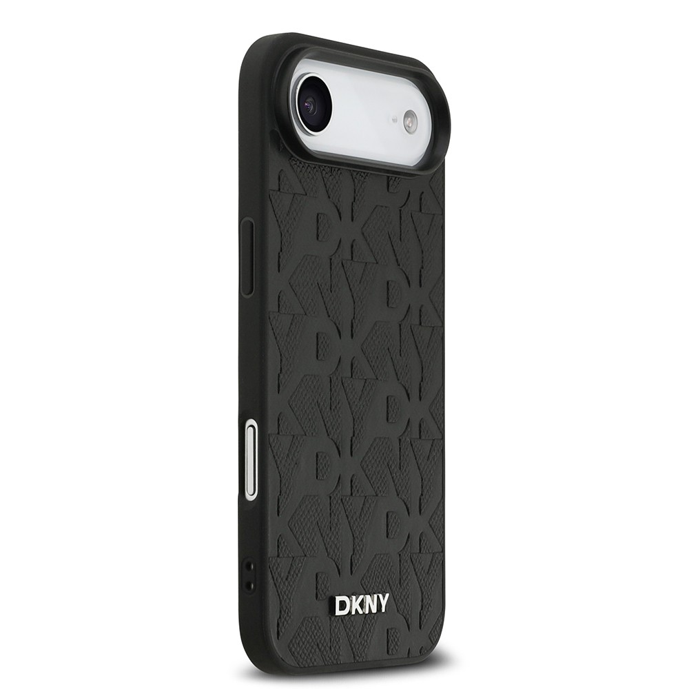 Apple iPhone 17 Air Kılıf DKNY Orjinal Lisanslı M-safe Şarj Özellikli 3D Yazılı Grid Pattern Kapak