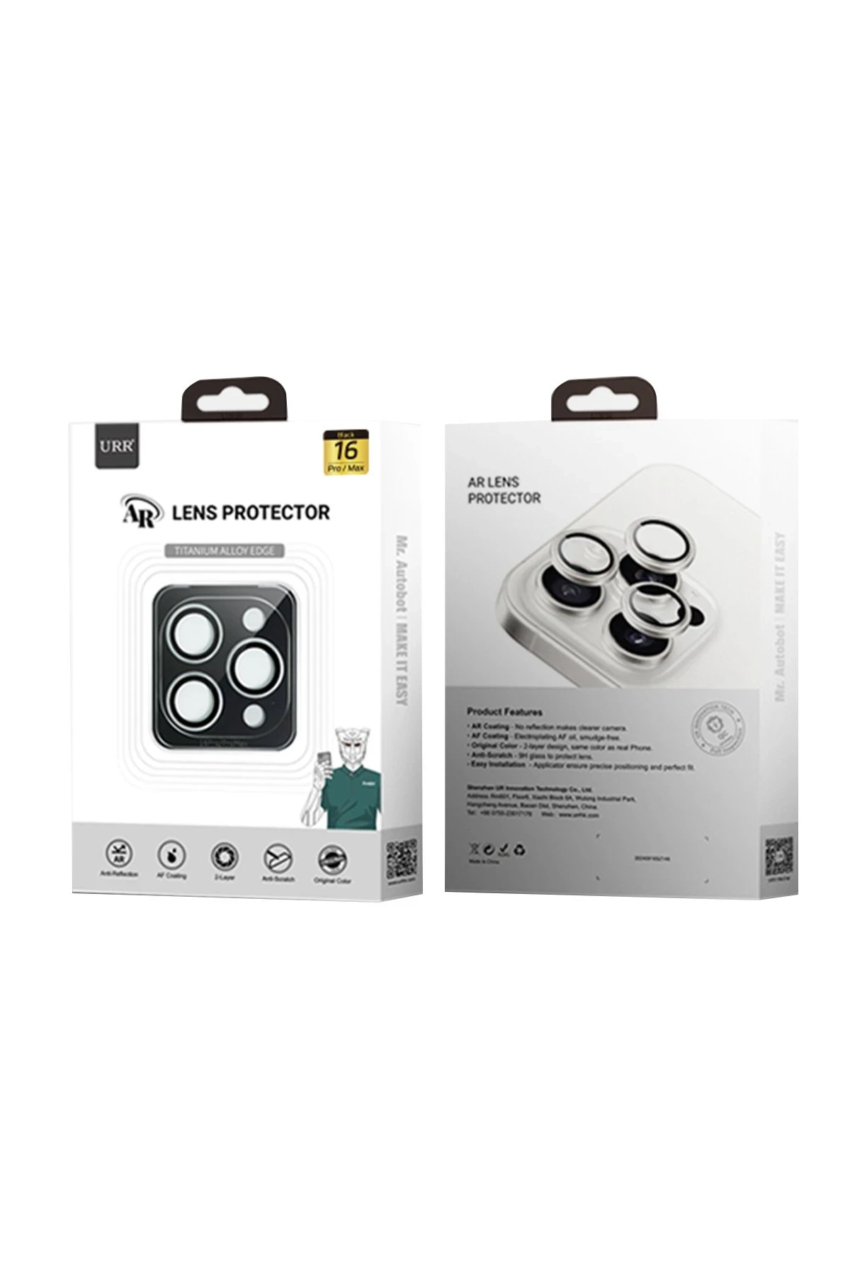URR iPhone 16 Titanium Alloy AR Kamera Lens Koruyucu