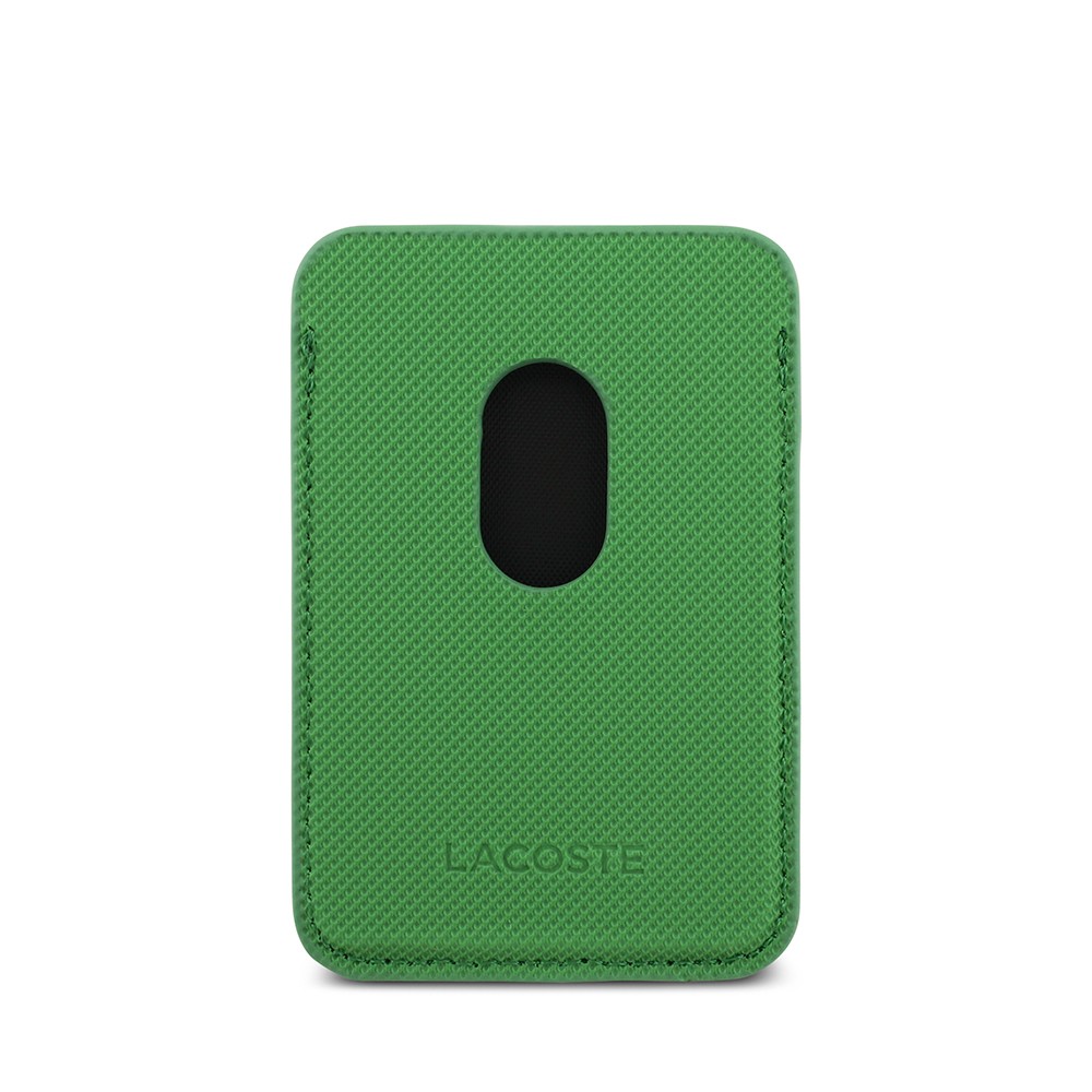 Apple iPhone 17 Air Kılıf Lacoste Orjinal Lisanslı M-safe Şarj Özellikli PU Pike Desenli Metal Logolu Kartlıklı Kapak