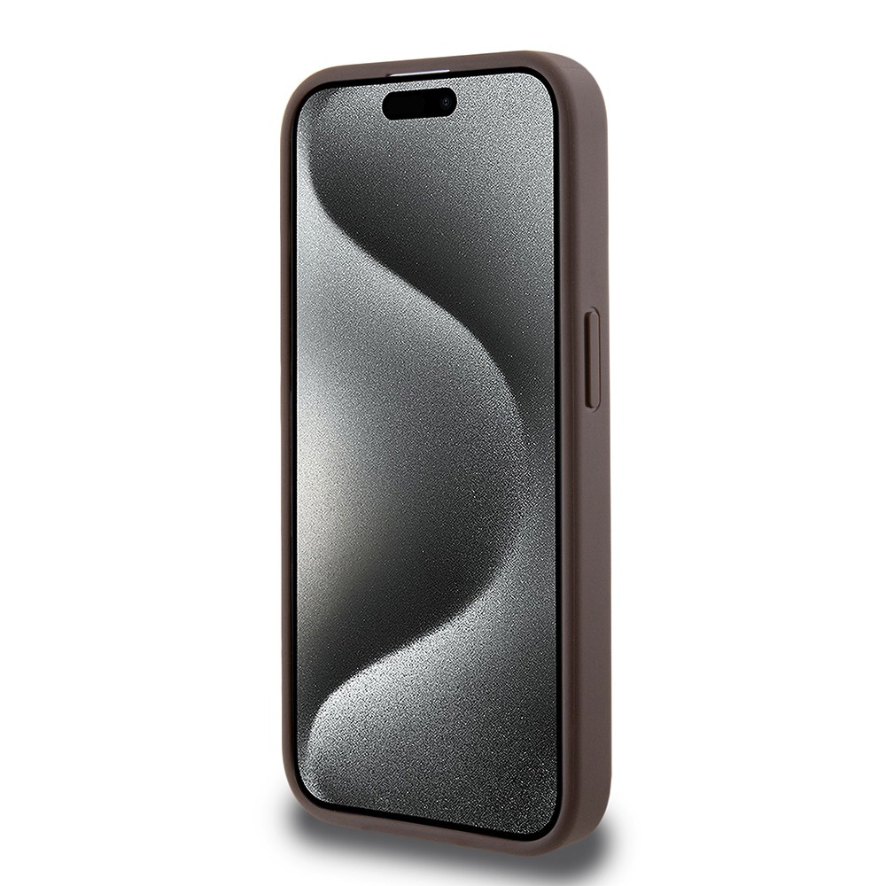 Apple iPhone 14 Pro Max Kılıf Guess Orjinal Lisanslı M-safe Şarj Özellikli PU Üçgen Logo 4G Desenli Kapak
