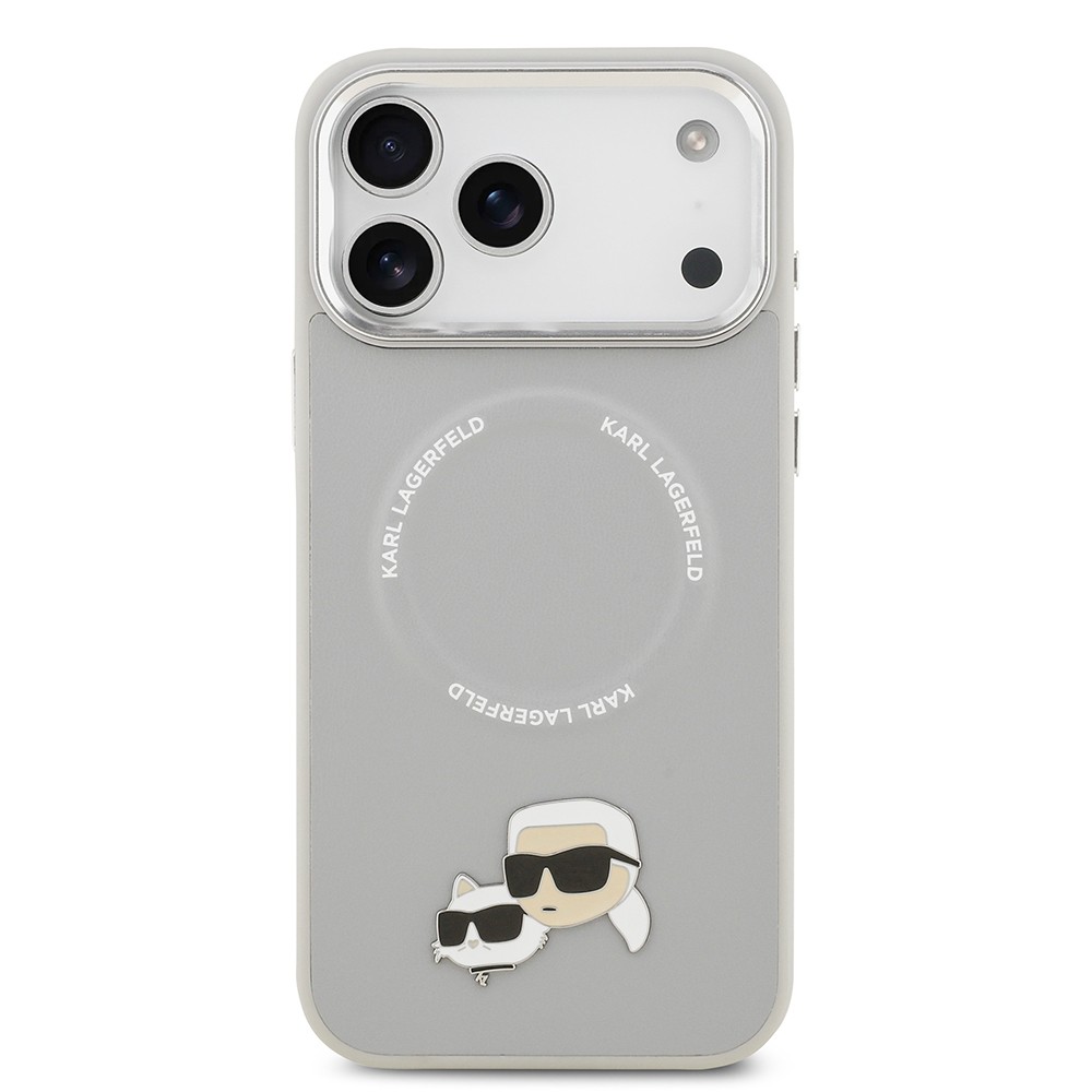 Apple iPhone 17 Pro Kılıf Karl Lagerfeld Orjinal Lisanslı M-safe Şarj Özellikli Metal Kamera ve Buton Tasarımlı K&C PU Deri Kapak