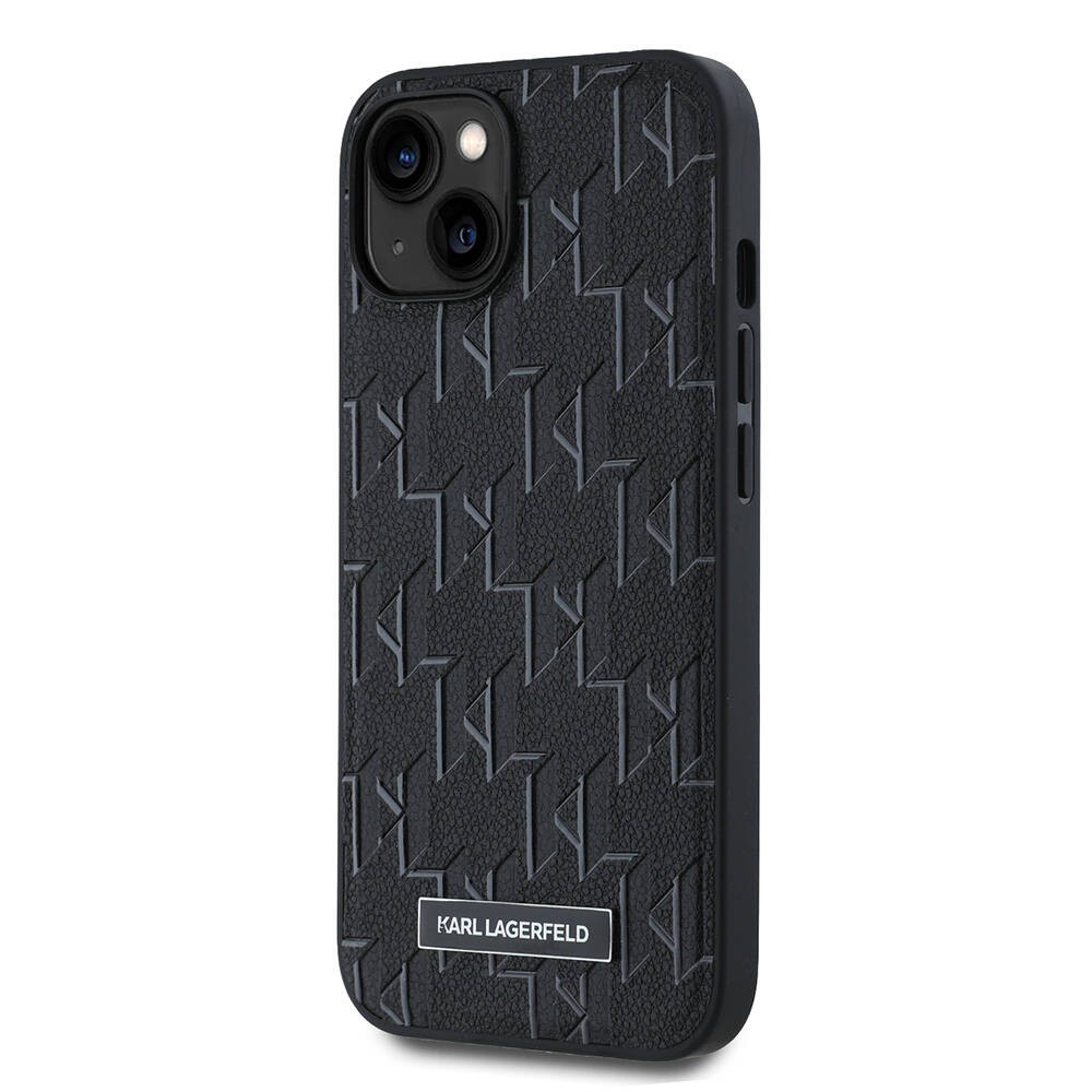 Apple iPhone 14 Kılıf Karl Lagerfeld Orjinal Lisanslı M-safe Şarj Özellikli KL Yazılı Hot Stamp Kapak