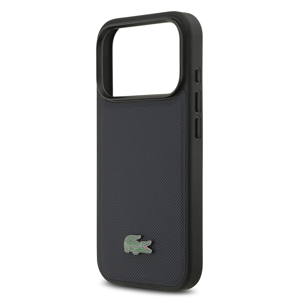 Apple iPhone 17 Pro Kılıf Lacoste Orjinal Lisanslı M-safe Şarj Özellikli PU Pike Desenli Metal Logolu Kartlıklı Kapak
