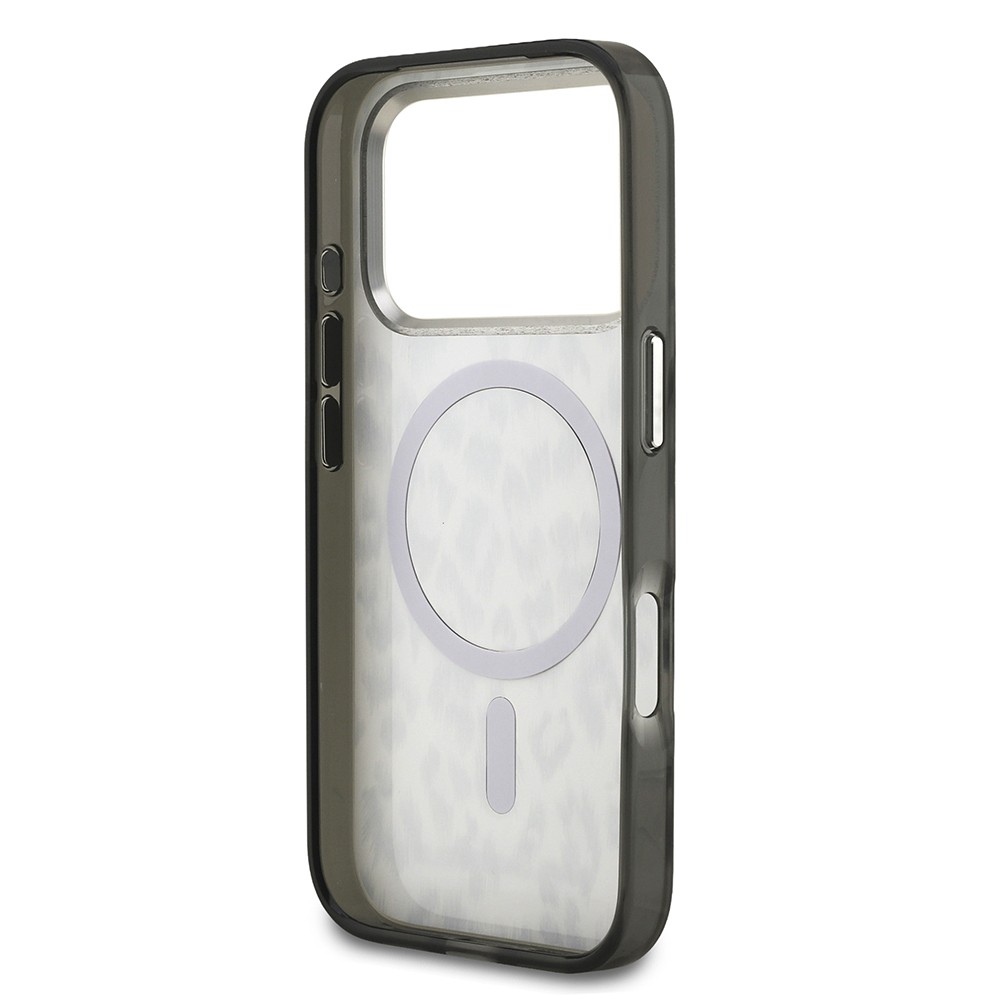 Apple iPhone 17 Pro Kılıf Karl Lagerfeld Orjinal Lisanslı M-safe Şarj Özellikli IML Leopar Baskılı Kapak