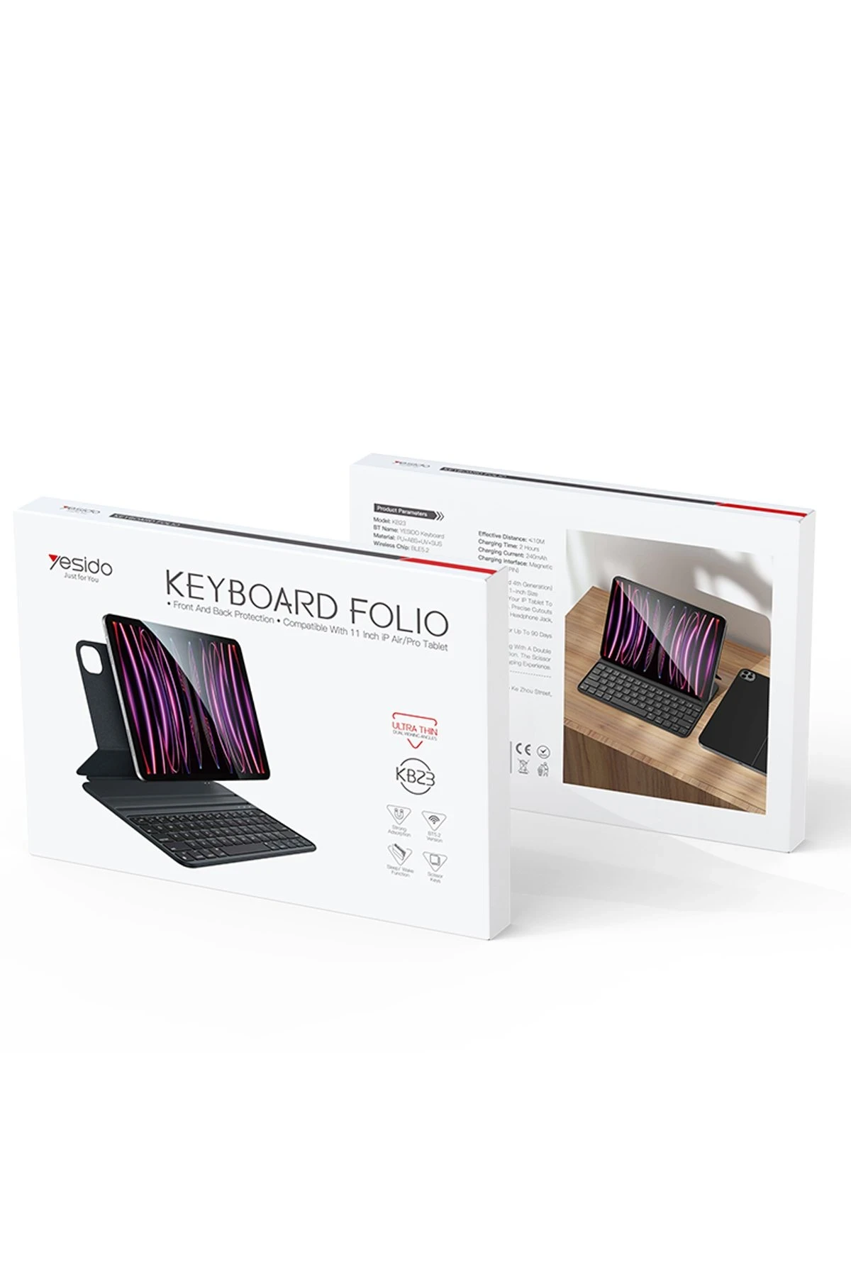 Yesido KB23 iPad Pro 11 (2022) Folio Klavyeli Tablet Kılıfı