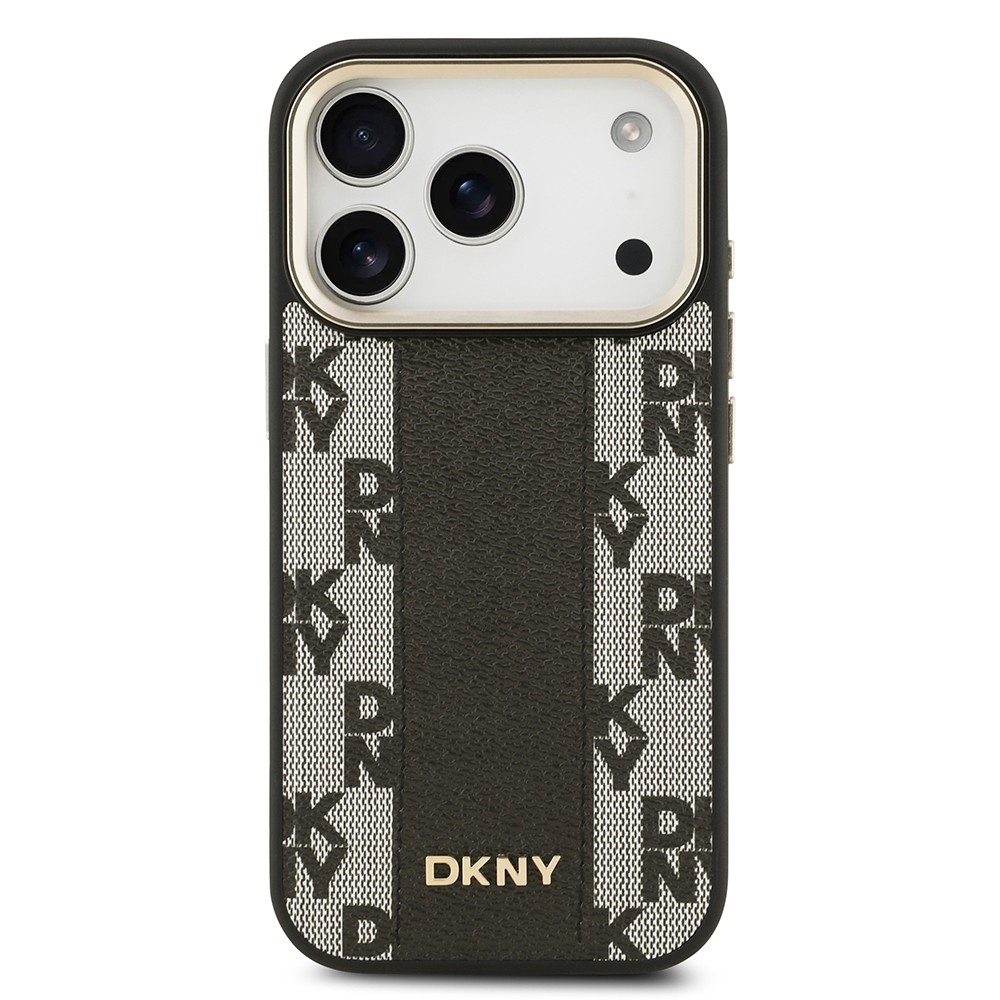 Apple iPhone 17 Pro Kılıf DKNY Orjinal Lisanslı M-safe Şarj Özellikli 3D Yazılı Checkered Pattern Kapak