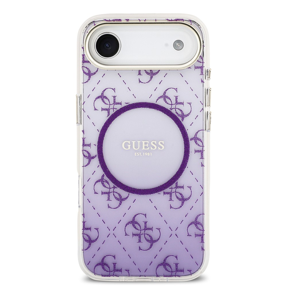 Apple iPhone 17 Air Kılıf Guess Orjinal Lisanslı M-safe Şarj Özellikli 4G Desenli Simli Silikon Kapak