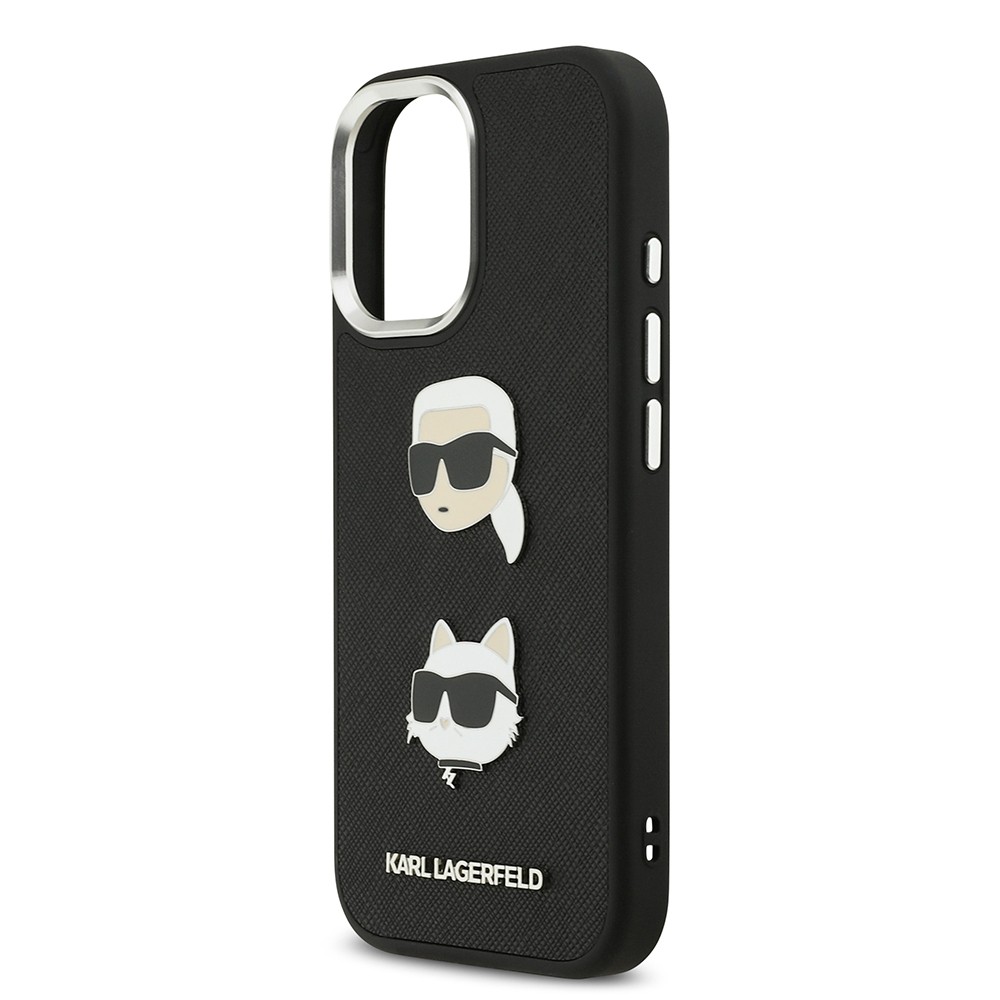 Apple iPhone 17 Kılıf Karl Lagerfeld Orjinal Lisanslı Metal Logolu K&C Heads Pin Kapak