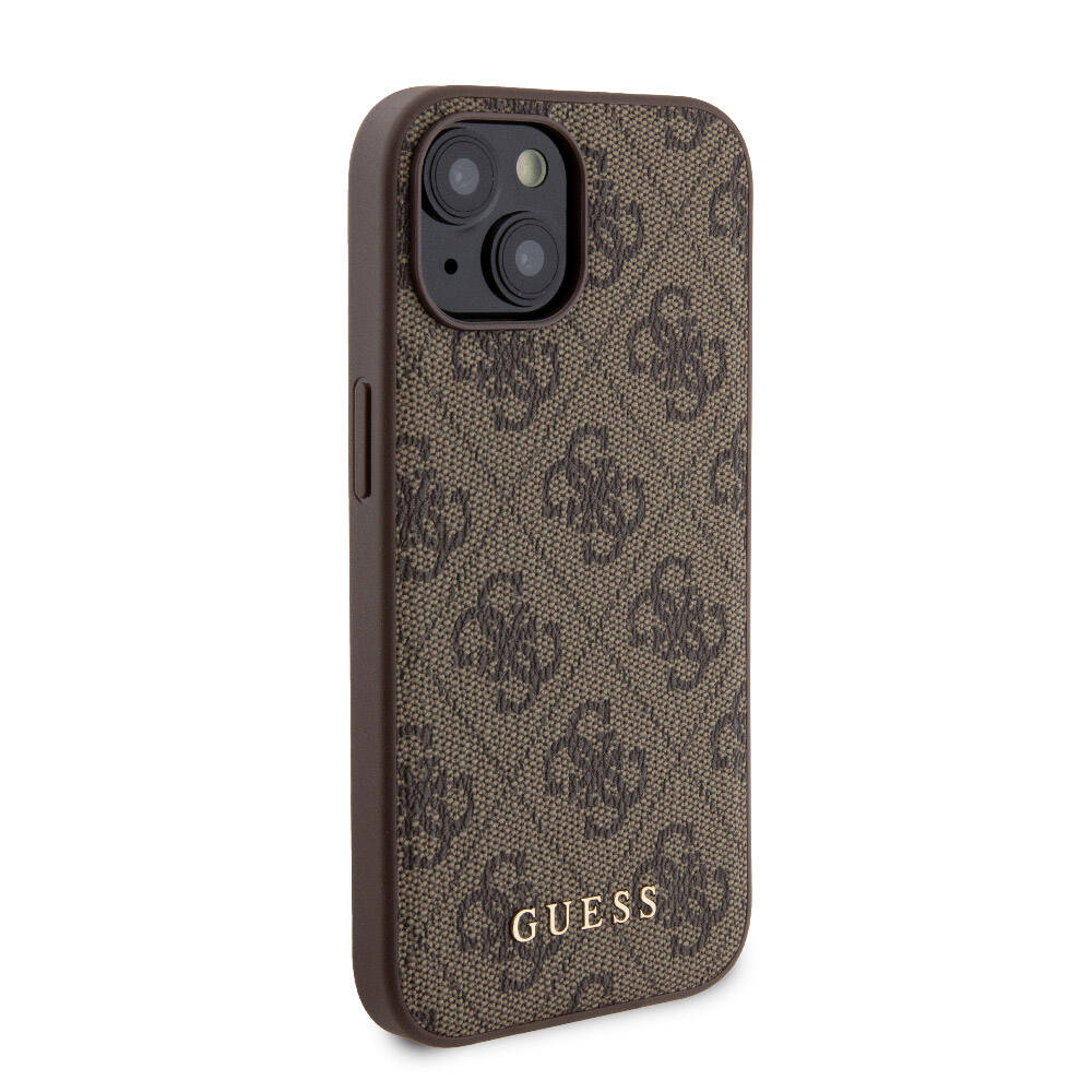 Apple iPhone 14 Kılıf Guess Orjinal Lisanslı M-safe Şarj Özellikli Yazı Logolu 4G Desenli Kapak + Powerbank 5000mAh 2in1 Set