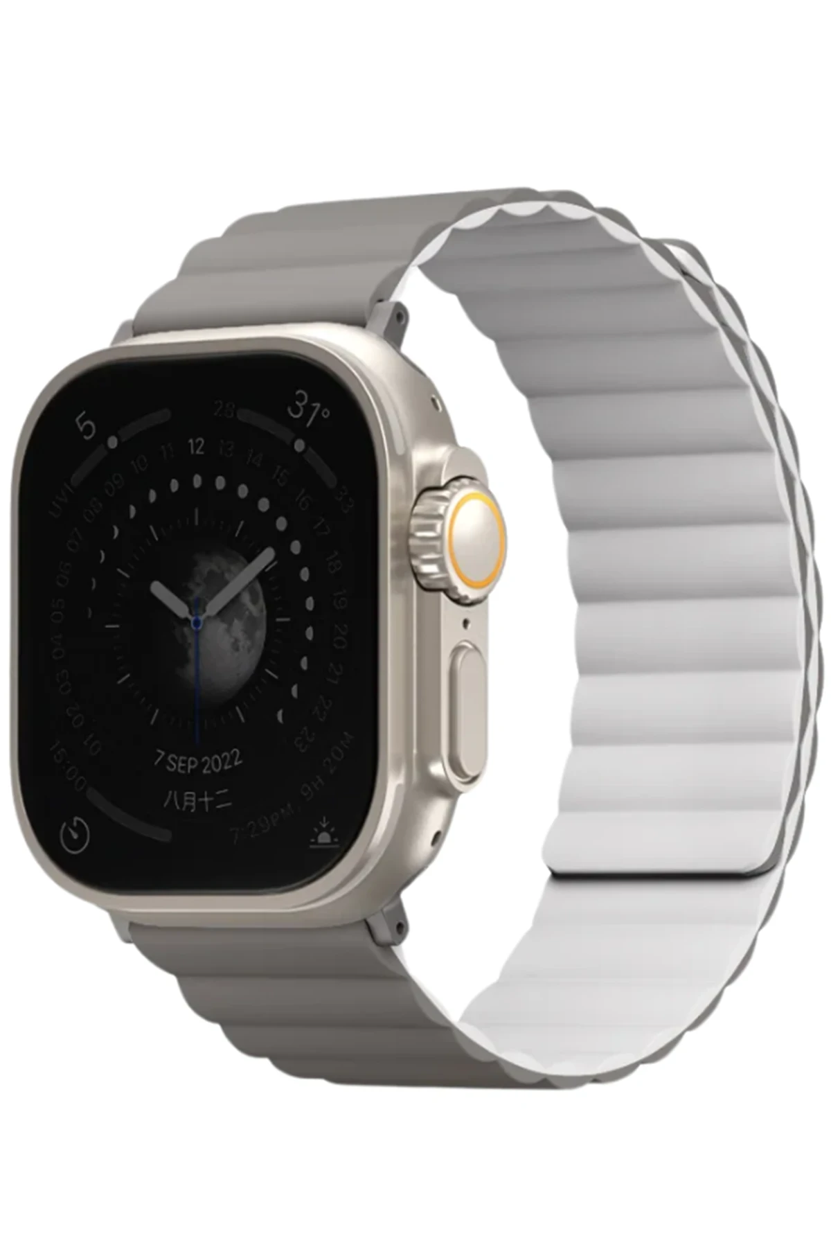 Uniq Watch Ultra 49mm Revix Reversible Manyetik Kordon - Gri-Beyaz