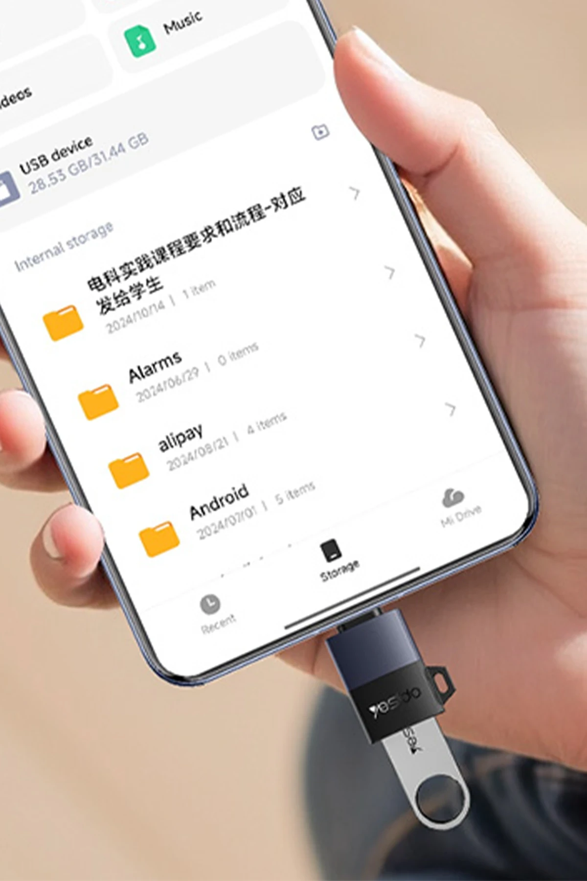 Yesido GS31 Type-C to USB 3.0 5 GB/S Data ve 18W Hızlı Şarj Destekli OTG Dönüştürücü