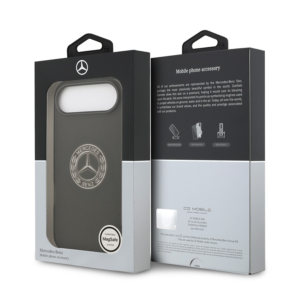 Apple iPhone 17 Air Kılıf Mercedes Benz Orjinal Lisanslı M-safe Şarj Özellikli Buzlu PC Nostaljik Yıldız Dizayn Kapak