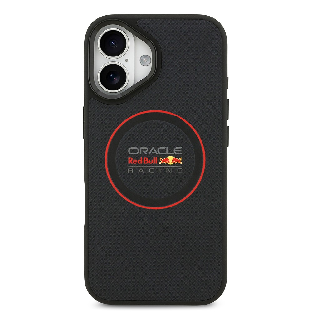 Apple iPhone 17 Kılıf Redbull Orjinal Lisanslı M-safe Şarj Özellikli Kırmızı Halka ve Logo Kabartmalı PU Deri Kapak