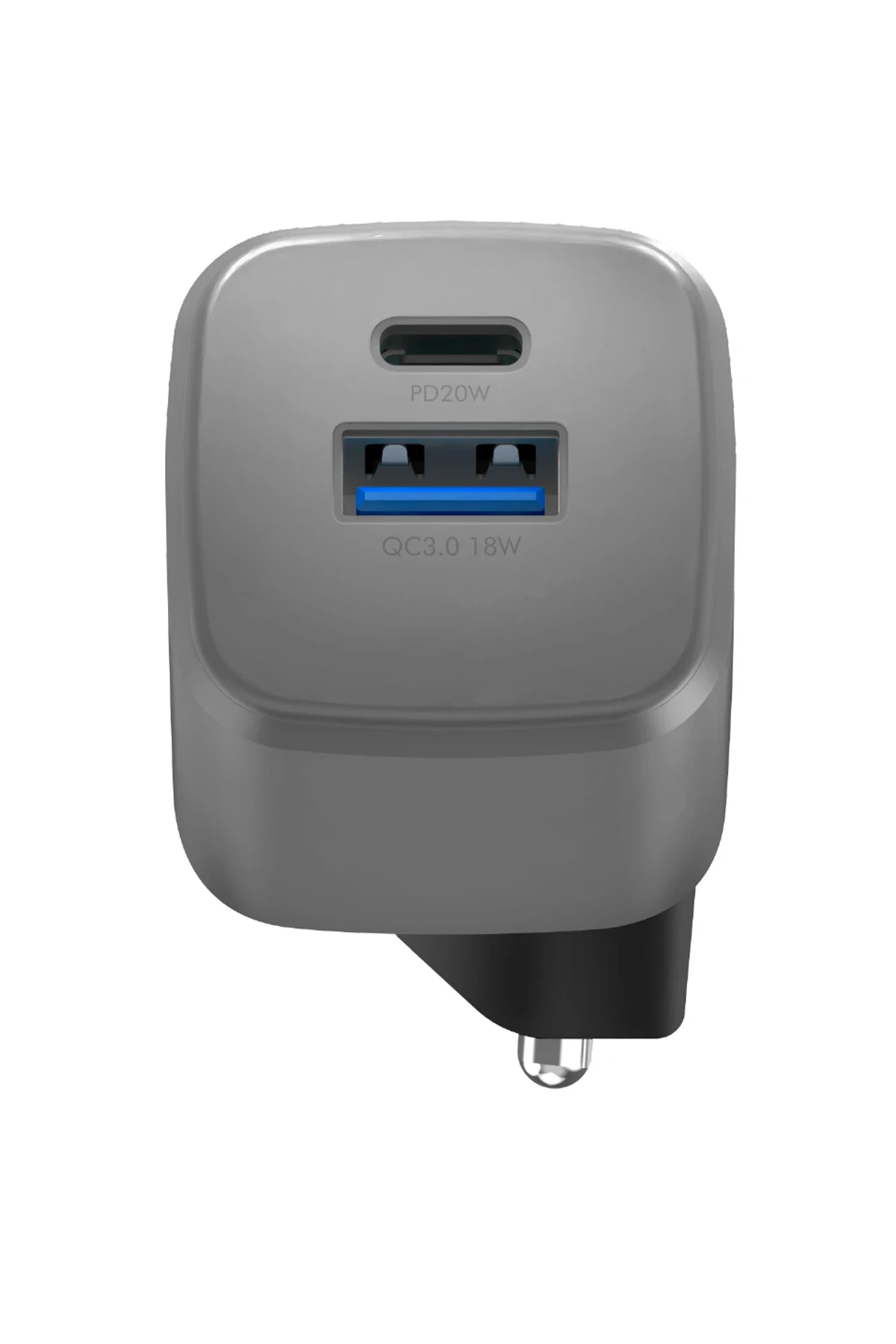 Energea AmpCharge GaN20 20W Type-C ve 18W USB 3.0 Çıkışlı Hızlı Şarj Aleti