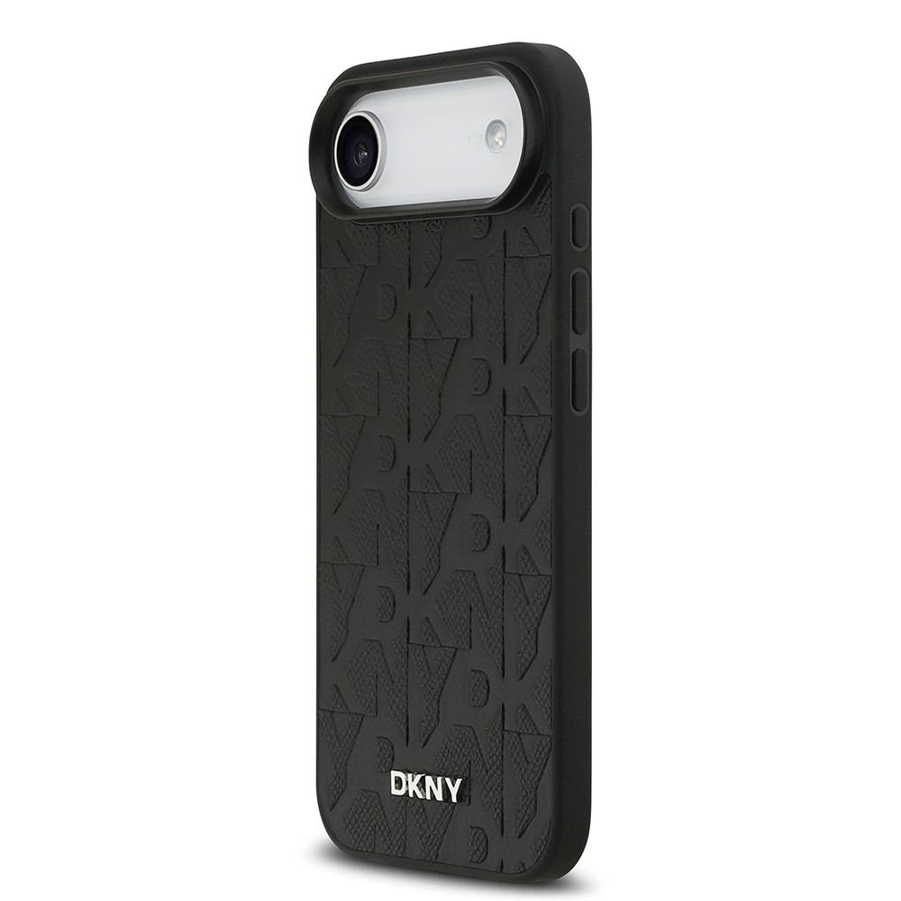 Apple iPhone 17 Air Kılıf DKNY Orjinal Lisanslı M-safe Şarj Özellikli 3D Yazılı Grid Pattern Kapak
