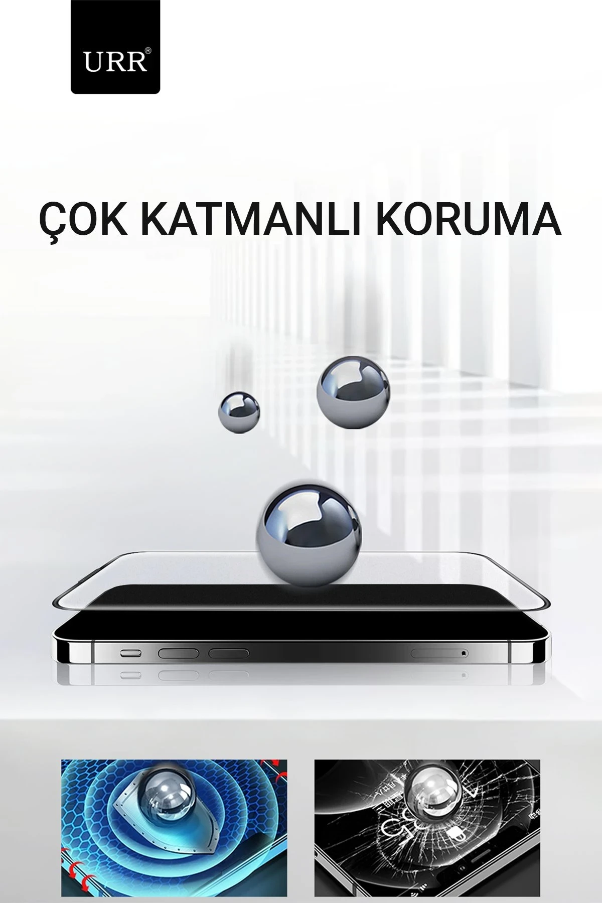 URR iPhone 15 Pro 3D Matte Antiglare Resin Edge Cam Ekran Koruyucu